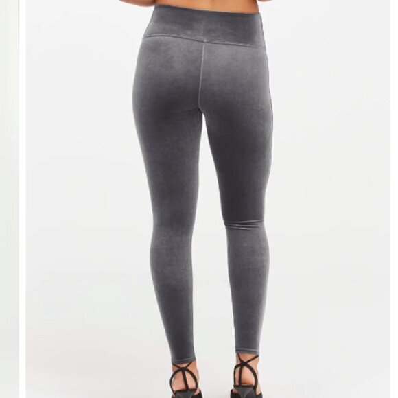 Spanx Velvet Leggings, Silver Chrome XS - Picture 2 of 6